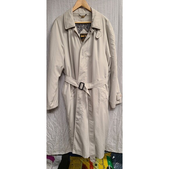RARE VINTAGE  Mens Goretex Trench Coat Long Quilted Liner Waterproof Sz Large - Picture 5 of 12
